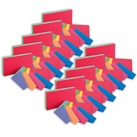 Oxford Two-Tone Index Cards, 3" x 5", Assorted Colors, 1000PK 04736