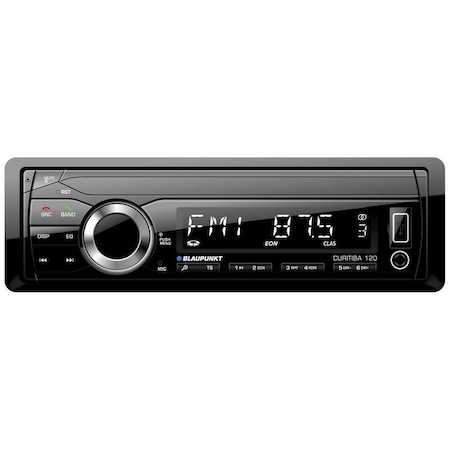 Blaupunkt 1-Din Radio, Mechless, Low Power, USB, BT, Fixed Face, AM/FM CURITIBA120