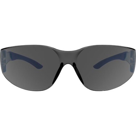 Ironwear Polycarbonate UV Safety Glasses with Comfort Grip Temple Tips, Grey, Blue 3575-G-BL