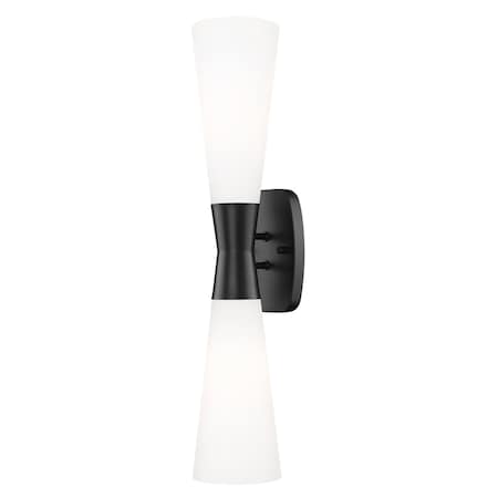 Z-Lite Emrys Matte Black 2 Light Wall Sconce 4504-2SL-MB