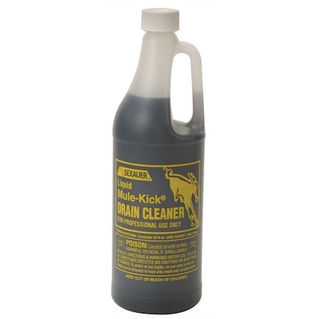 Mule Kick DRAIN CLEANER LIQUID, QUART, 12PK 25-1011R