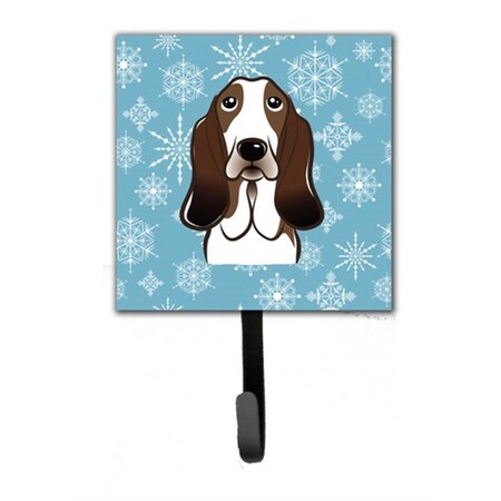 Carolines Treasures Snowflake Basset Hound Leash and Key Holder BB1677SH4