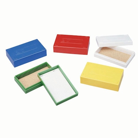 Jorgensen Laboratories Microscope Slide Box, Red, 5 1/2"x3 1/2"x1 1/4" J0816T