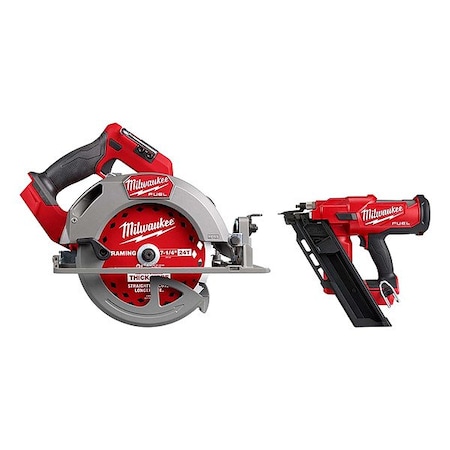 Milwaukee Tool Circular Saw and Nail Gun 2834-20, 2745-20
