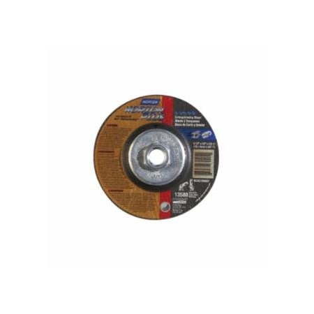 Norton Co Type 27 NorZon Plus Depressed Center Wheel, 4-1/2 in dia, 1/8 in Thick, 5/8 in Arbor, 24 Grit, 10PK 547-66252843323
