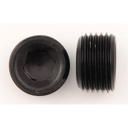 Hands On 0.25 in. Allen Head Pipe Plug, Black, 2PK HA2467285