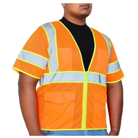 Glow Shield Class 3, Outside Chest, Flap Pockets, Orange XL SV703FO XL