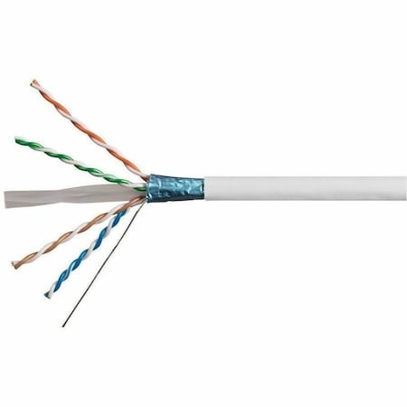Zoro Select Data Cable, Cat 6A, 23 AWG, 1000ft, White 18593
