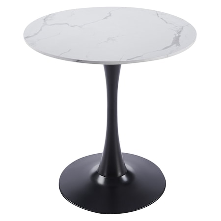 Leisuremod Bristol Round MDF Dining Table - Pedestal Base Kitchen Table, Modern Style BTBL-B40MWT