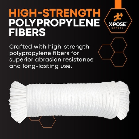 Xpose Safety Braided Cotton Clothesline 6/32inx100ft, 2PK CCL632-100-2-X-S