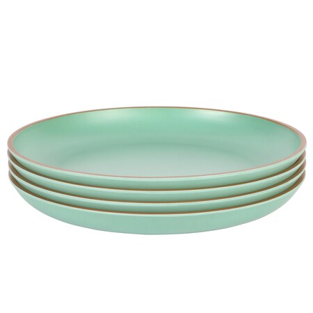 Gibson Home Rockabye 4 Piece 10.7 Inch Melamine Dinner Plate Set In Green 136599.04