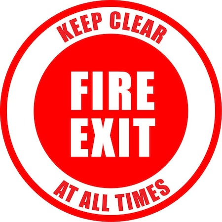 Creative Safety Supply Fire Exit, Keep Clear, Floor Sign, 36in x 36in FS27006-36