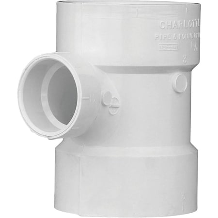 Charlotte Pipe And Foundry 3'' x 1-1/2'' Reducing Sanitary PVC Tee PVC 00401 1200HA