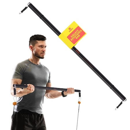 Squatz Apollo Mini Fitness Board Resistance Bar Attachment, Durable 43.7 in Exercise Bar for Effective SQAPLBRSM