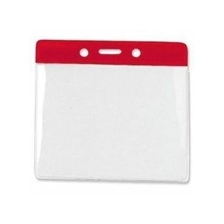 Brady Horizontal Top-Load Badge Holder - 4.43" x 4.75" - Vinyl - Red 1820-1206