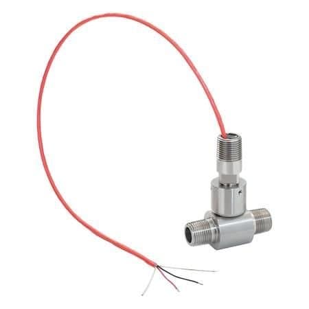 Omega Turbine Flow Meter, Economical, Liquid, 0.08 GPM to 0.4 GPM, 1/2 ", NPT Male, 1 %, Amplified Square FTB-1301