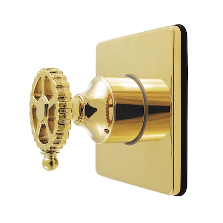 Kingston Brass Single-Handle Six-Way Diverter Valve with Square Trim Kit, Polished Brass KS4042CG