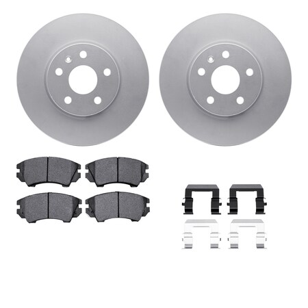 Dynamic Friction Co DFC GEOSPEC Coated Rotors with 5000 Brake Pads - Ceramic and Hardware 4512-45055