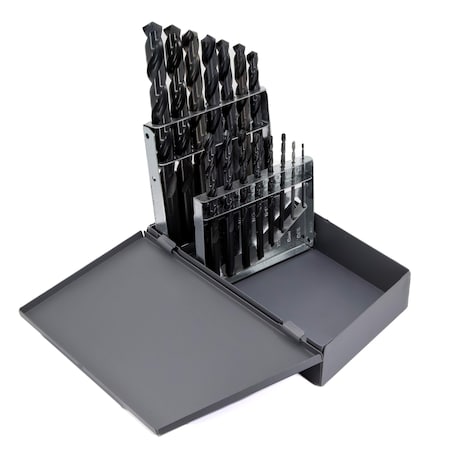 Drill America 15 Piece Tin Coated Jobber Length Drill Bit Set, 1/16" - 1/2" DWD15J-TN-SET