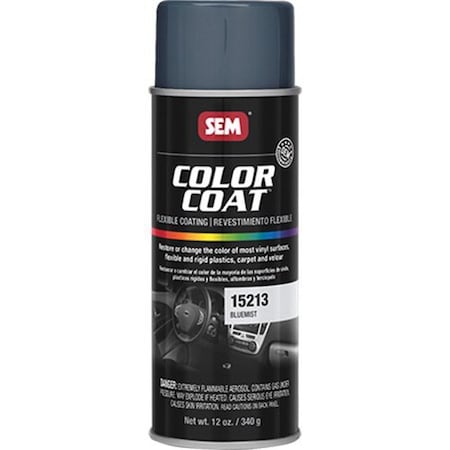 Sem Color Coat Flexible Coating, 16 oz Aerosol Can, Bluemist, 24 hr Curing, Aerosol 15213