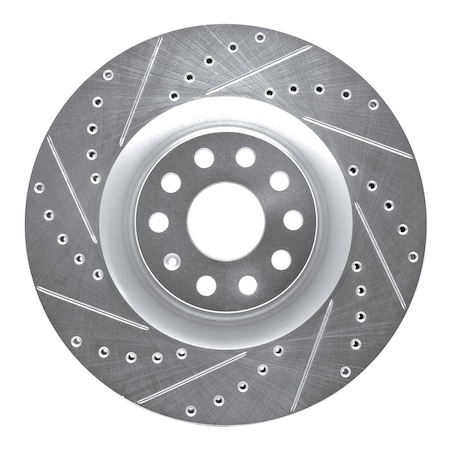 Dynamic Friction Co DFC Brake Rotor - Drilled and Slotted - Silver 631-74029L