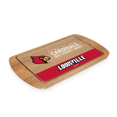 Picnic Time Family Of Brands NCAA Louisville Cardinals Billboard Glass Top Cheese Board - Charcuterie Boards, Parawood 911-01-505-304-0