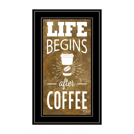 Homeroots Life Begins After Coffee 3 Black Framed Print Wall Art 408140