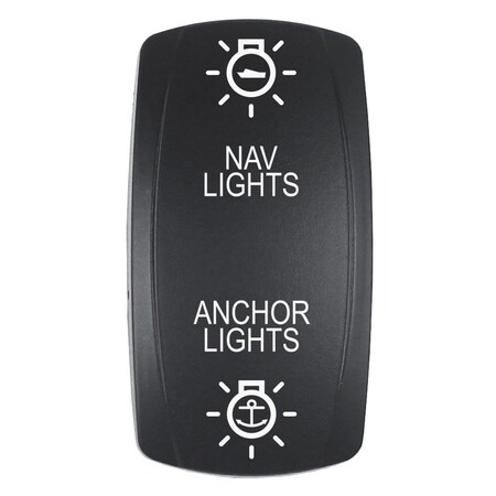 Pacer Group Pacer Actuator - 'NAV/ANC' f/V Series Contura Switches - Black - Laser Etched Top/Bottom Light EV2LE-NAVANC