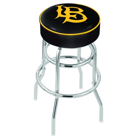 Holland Bar Stool Co 25" Long Beach State Univ Cushion Seat, 2-Ring Chrome Swivel Bar Stool L7C125LBStUn