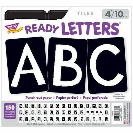 Trend Black 4in. Tiles Uppercase Ready Letters, 300PK T79308