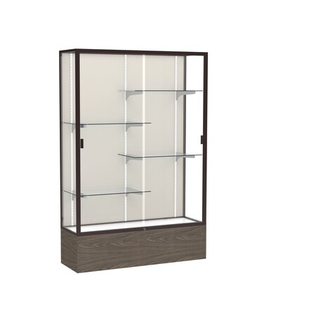 Ghent Floor Display Case 48x72x16, Plaque, Dark Bronze 2074PB-BZ-LV