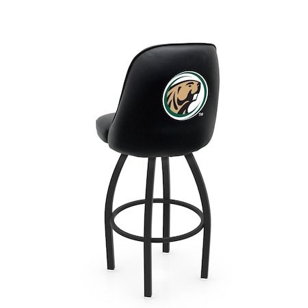 Holland Bar Stool Co Logo Grizzly Bemidji State 36 in. Swivel Bar Stool with Black Wrinkle Finish L048