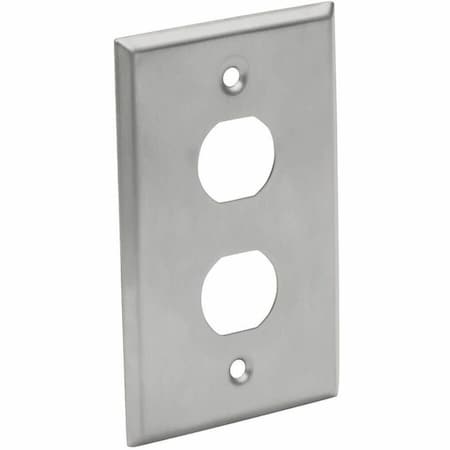 Eaton Tripp Lite Series 2-Port Single Gang Faceplate, Stainless Steel, Industrial Grade, IP44, TAA N206-FP02-IND