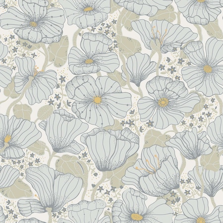 A-Street Prints Matilda Blue Poppy Fields Wallpaper 2932-65110