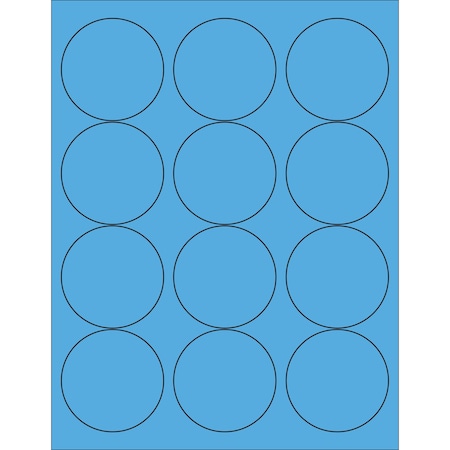 Tape Logic 2 1/2in Fluorescent Blue Circle Laser Labels, 1200PK LL194BB