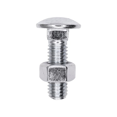 Auveco Bumper Bolt 7/16in-14 x 1 1/2in Uncapped with Nuts - Zinc, 25PK 11771