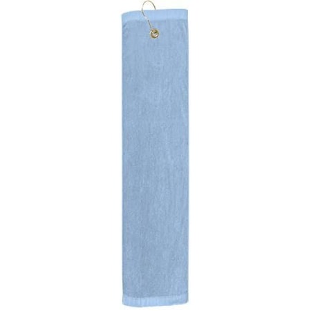 Towelsoft Premium 16 inch x 26 inch Velour Golf Towel with Tri-fold Hook & Grommet Placement-Sky Blue Golf-GV1201TR-SKYBLU