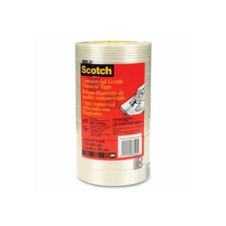 Scotch Filament Tape, 897, 0.94 in W, 60 yd L, 5 mil Thick, Clear 405-021200-86525
