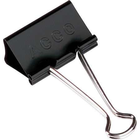 Acco Binder Clip Black/Silver, PK12 ACC72100