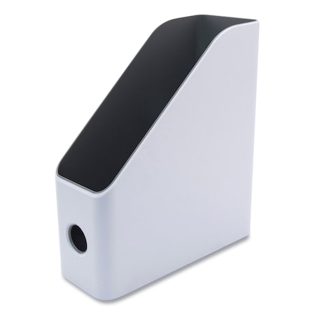 Advantus Fusion Magazine File, 4.25 x 9.5 x 12, White/Gray 37521