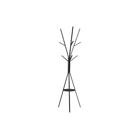 Monarch Specialties Coat Rack, 72"H, Bedroom, Entryway, Hall Tree, 6 Hooks, Black Metal, Contemporary, Modern I 2010