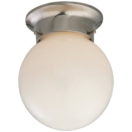 Boston Harbor Single Light Ceiling Fixture, 120 V, 60 W, 1-Lamp, A19 or CFL Lamp, Brushed Nickel Fixture F3BB01-3375-BN