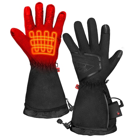 Actionheat AA Battery Heated Fleece Gloves 2.0, Men's, Black, S/M 675595812286