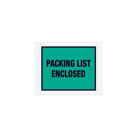 Bubblefast 7 x 5 1/2'' Green ''Packing List Enclosed'' Envelopes, 1000PK BFPL408