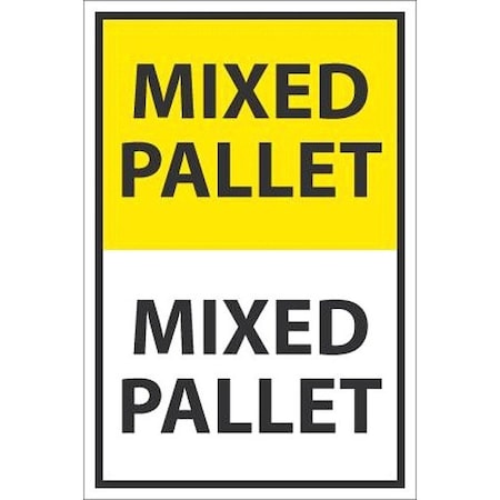 Accuform Mixed Pallet Label 6x4 BK/WT/YL LARQ862327AB09