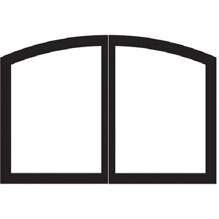 Empire Arch Fireplace Door Set, Matte Black VFR32SCBL