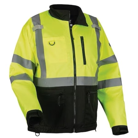 Ergodyne Windbreaker, Polyester Ripstop, Class 3 Type R, Lime, L 8351