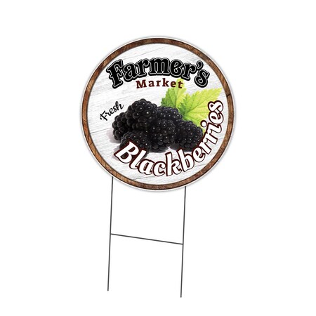 Signmission Farmers Market Blackberries Double Sided Corrugated Plastic Circle Yard, C-24-CIR-WS- Blackberries C-24-CIR-DS-WS- Blackberries