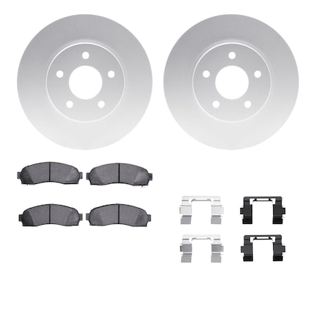 Dynamic Friction Co DFC GEOSPEC Coated Rotor- Heavy Duty Brake Pad includes Hardware 4412-47006