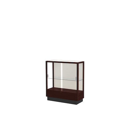 Ghent Heritage Wood Display Case, Java Hardwood, Plaque Fabric Back, 40''H x 36''W x 14''D 8949M-PB-J